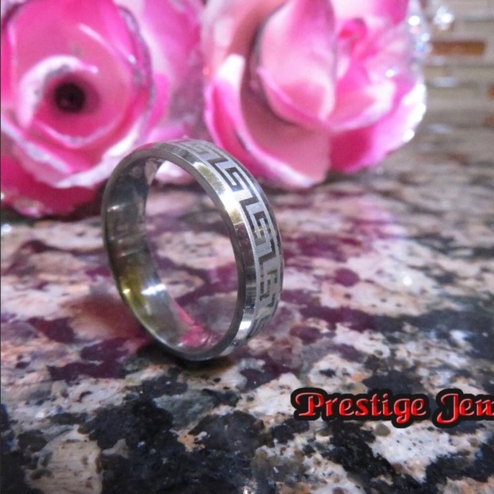 New stylish Versace style silver tone greek